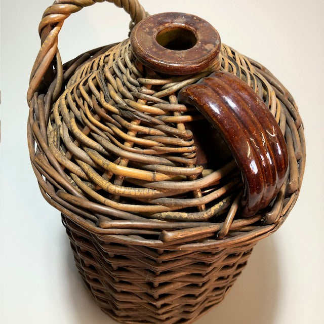 Cane Wrapped Stoneware Crock