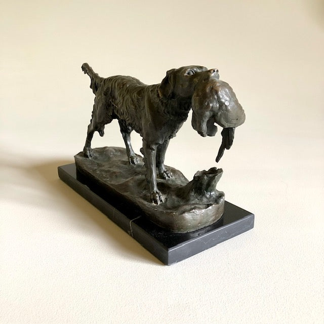 Bronze Hunting Dog Sculpture