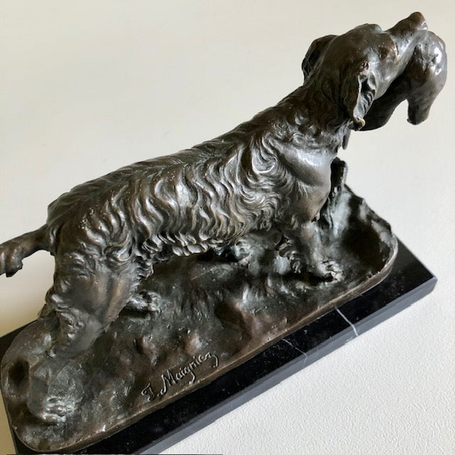 Bronze Hunting Dog Sculpture