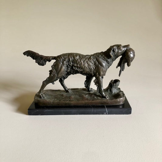 Bronze Hunting Dog Sculpture