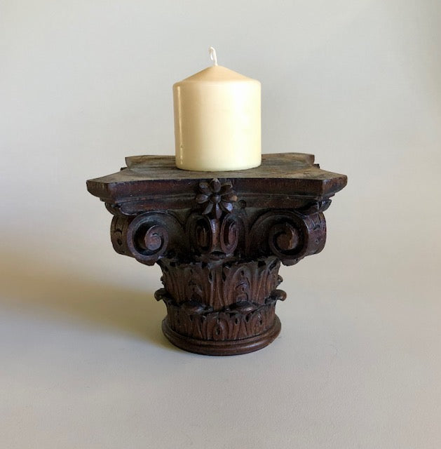 Carved Oak Column Capital