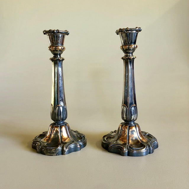 Pair of Silver Candleholders