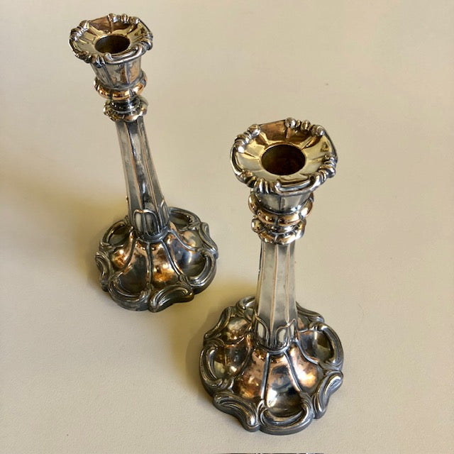 Pair of Silver Candleholders