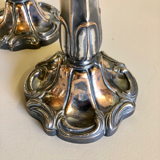 Pair of Silver Candleholders