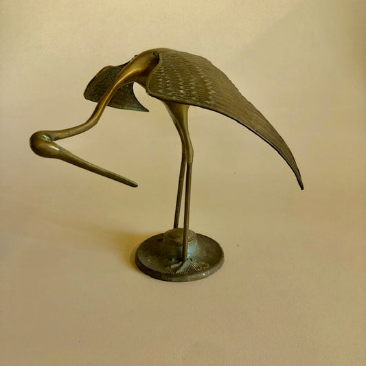 Stylish Brass Heron