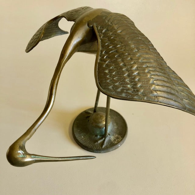 Stylish Brass Heron