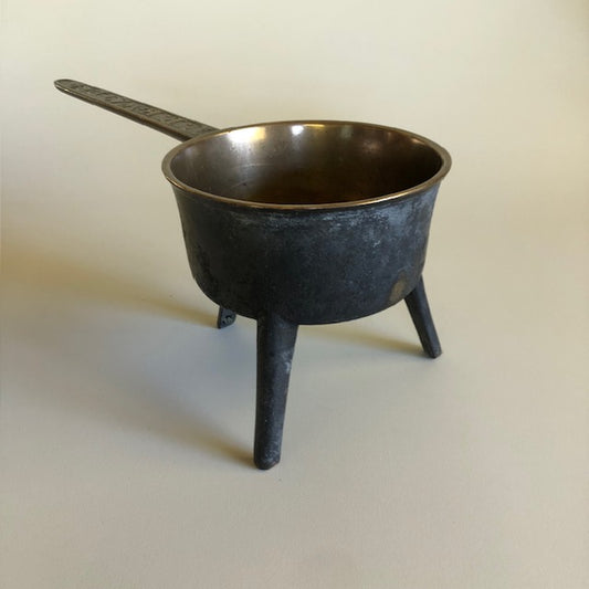 Early Solid Cast Bronze Tri-Leg Pot
